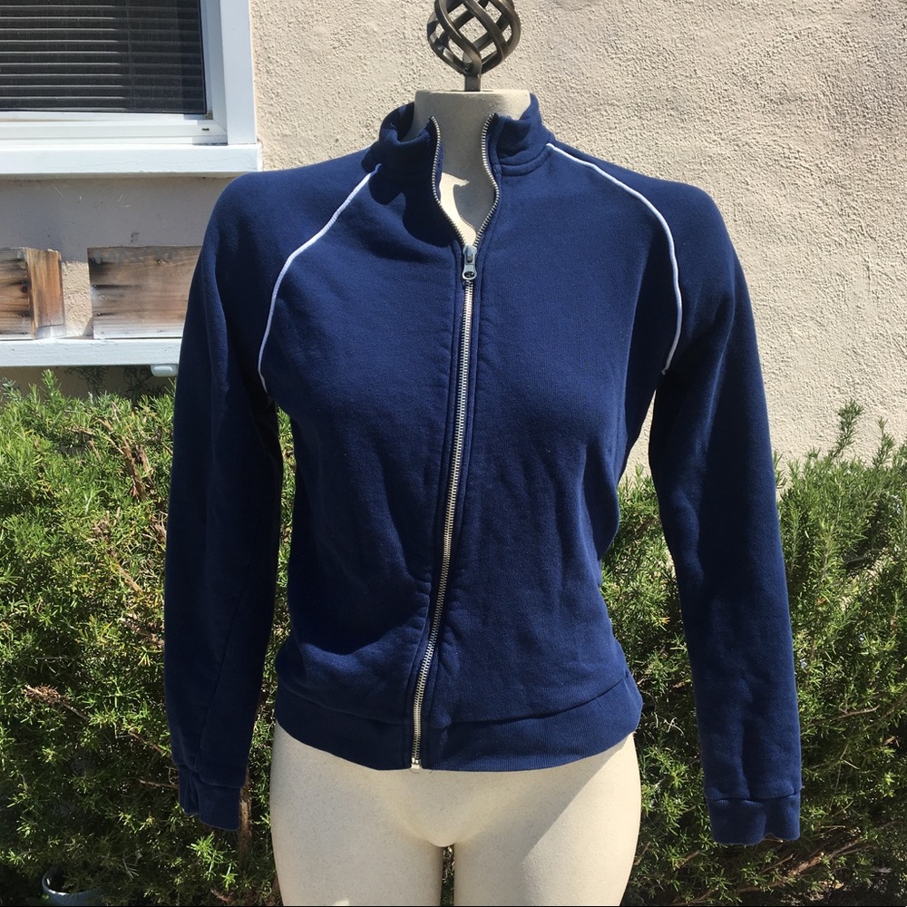 Blue Zip Sporty Sweater Sz M
